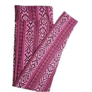 NWT LuLaRoe Pink & Mauve Geometric Aztec Tribal Print Leggings Size TC (W 12-18)